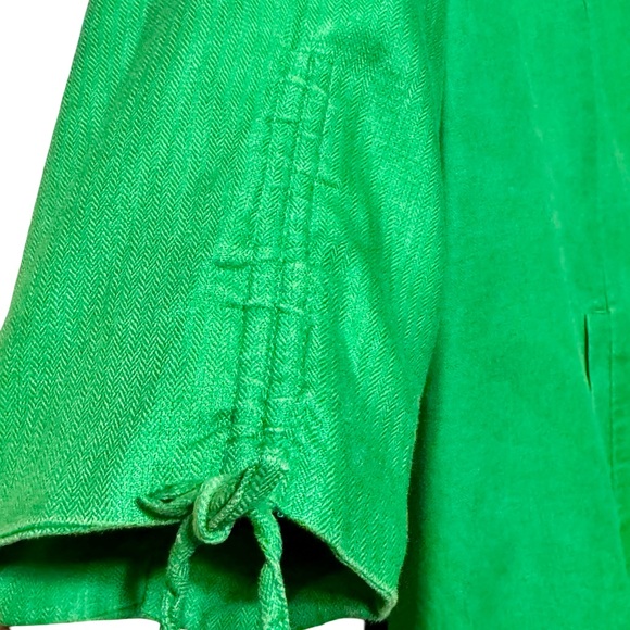Coldwater Creek Bella 100% Linen Tie Sleeve Lightweight Green Blazer size 20-22 - Picture 5 of 11